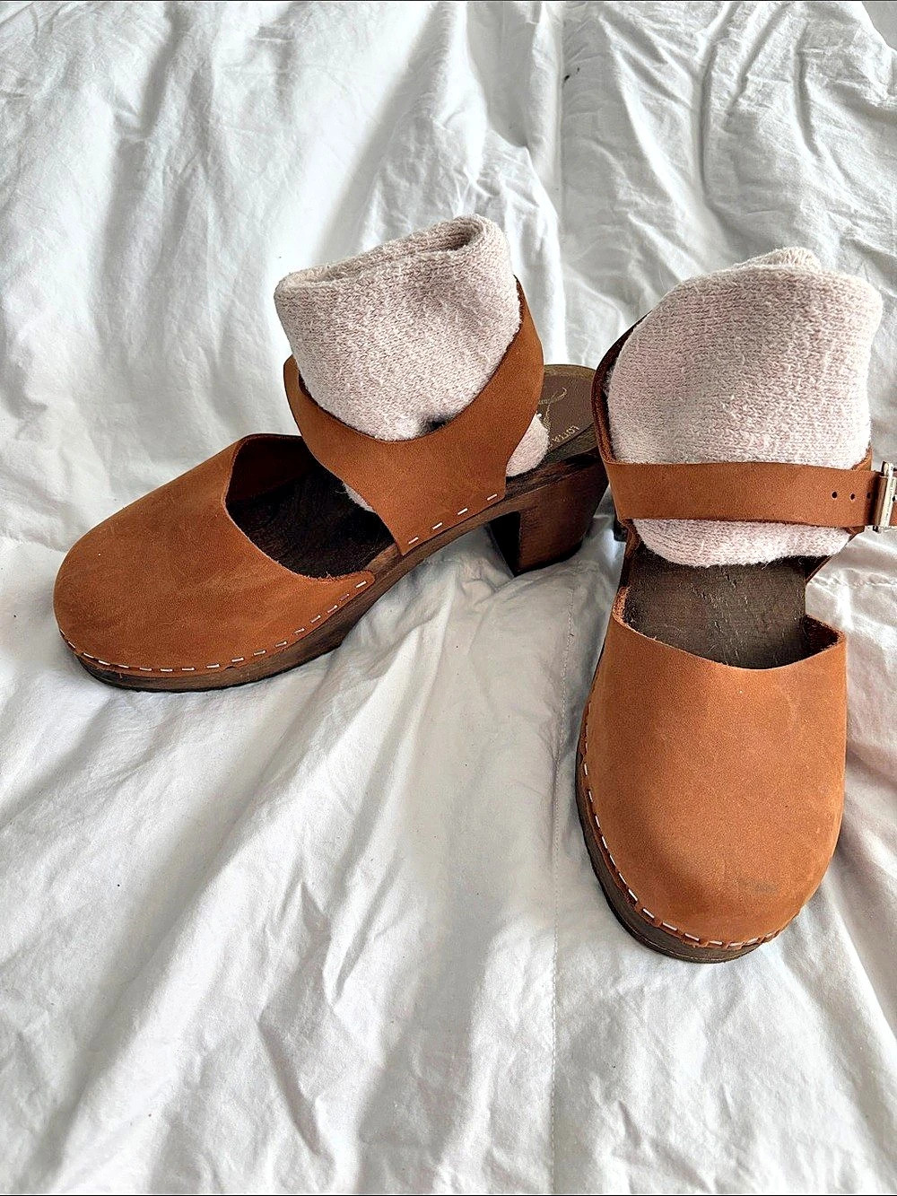 Lotta’s Wooden Heeled Clogs Brown EU 39